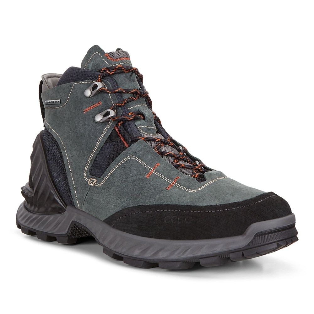 Tenis De Montaña Hombre - ECCO Exohike Mid Gtx - Negros - CUF072985